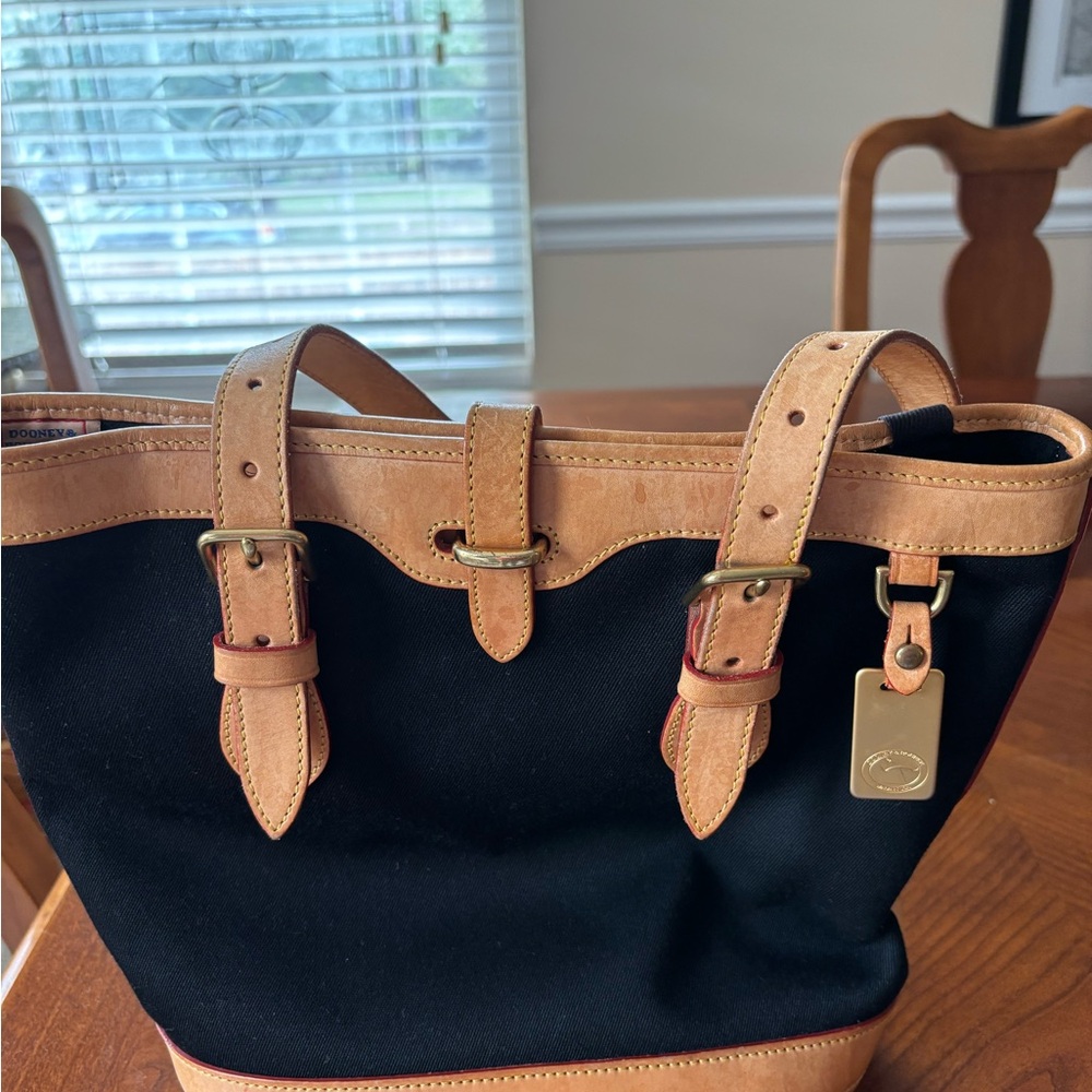 Dooney & Bourke Black and Tan Tote Bag